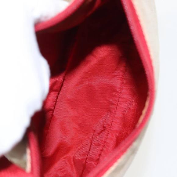 PRADA Sports Hand Bag Canvas Beige Red Silver Auth 98400 - Picture 11 of 16